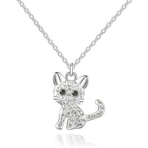 925 Sterling Silver Girls Crystal Birthstone Necklace For Cat Lover Women Girls